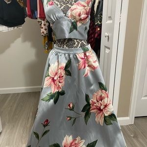 Blue and flower dress